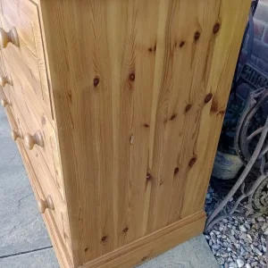 Solid Pine Chest Of Drawers 3 Over 4 Large Refurbished - Image 3