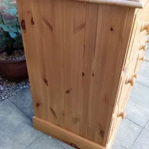 Solid Pine Chest Of Drawers 3 Over 4 Large Refurbished - Image 4