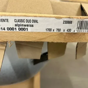 Kaldewei Ambiente Classic Duo Oval Bath 1700x750x430mm Alpinweiss – Small Scratch on Base - Image 6