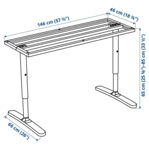 Ikea Bekant under frame white desk base - Image 2