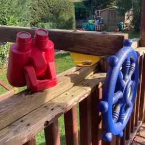 Wooden climbing frame with slide, swing and playhouse - Image 6