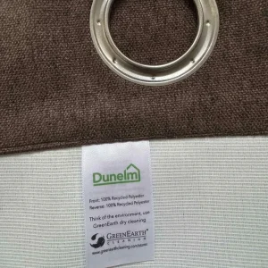 Dunelm Eyelet Pair of blackout Brown Curtains 117cm x 182cm - Image 2