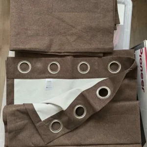 Dunelm Eyelet Pair of blackout Brown Curtains 117cm x 182cm