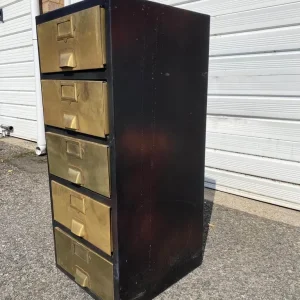Vintage Metal Front 5-Drawer Filing Cabinet - Image 6