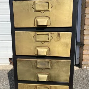 Vintage Metal Front 5-Drawer Filing Cabinet