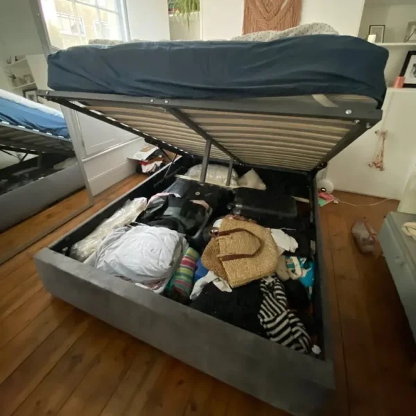 Aspire king size ottoman storage bed grey