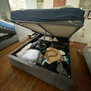 Aspire king size ottoman storage bed grey