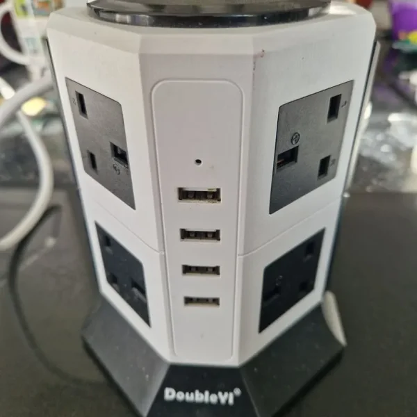 Tower Extension Lead, Extension Tower 8 AC Outlets & 4 USB Ports, Surge Protection
