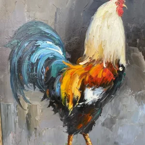 Large Framed Original Painting of Cockerel - Image 2