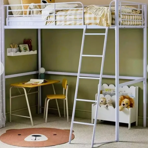 Ex store display High sleeper bedframes in white.