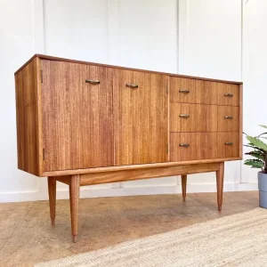 Midcentury Uniflex teak vintage sideboard record media cabinet G Plan era 🚚 - Image 2