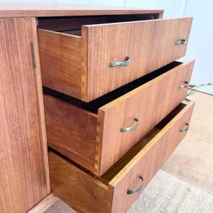 Midcentury Uniflex teak vintage sideboard record media cabinet G Plan era 🚚 - Image 5