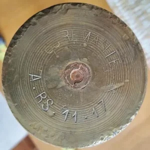WW1 Trench Art French Artillery Shell Case - Trees and Cockrel Design - 14" High - Image 2