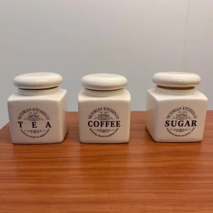 Set of Three Vintage Tea Coffee Sugar Jars