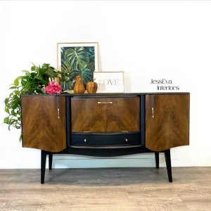 Art Deco style vintage, walnut sideboard, drinks cabinet