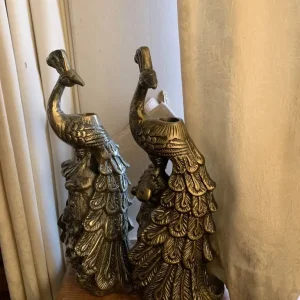 2 peacock dining candle holders - Image 2