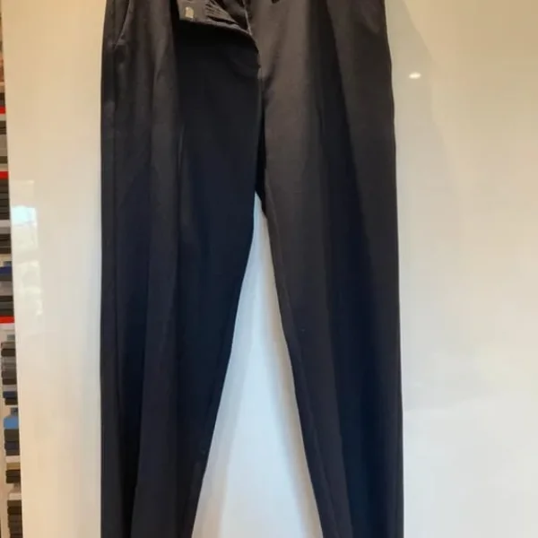 M&S Collection Navy Mid Rise Straight Trousers, Short Length