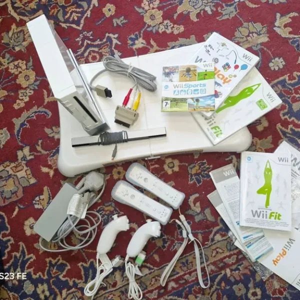 Nintendo Wii Console-Wii Fit Board,New Condition,2 Controllers, Cables, Games,& Manuals for Sale