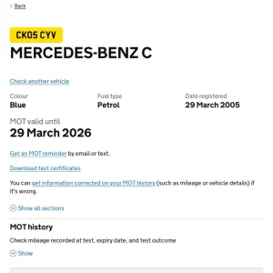 Mercedes-Benz, C CLASS, Saloon, 2005, Semi-Auto, 1796 (cc), 4 doors long mot - Image 8