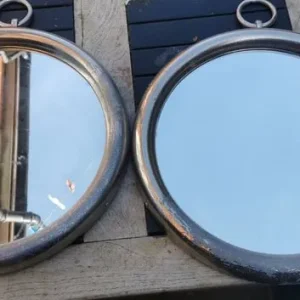 2 round mirrors