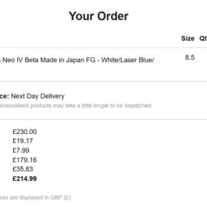 Mizuno Morelia Neo IV Beta Made in Japan FG - Size 8/8.5 UK (White/Laser Blue/Laser Blue) - Image 5