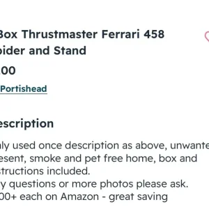 Xbox Thrustmaster Ferrari 458 Spider and Stand - Image 7
