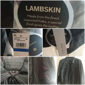 Black Leather Bomber Jacket XL new unused - Image 6