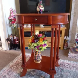 Lovely condition beautiful kidney shaped mahogany table withdrawals - Image 6
