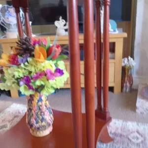 Lovely condition beautiful kidney shaped mahogany table withdrawals - Image 8