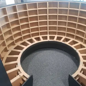 8-10 Seater Black-Blue Contrast Office High Back Meeting acoustic meeting booth Pod on castor - Image 2