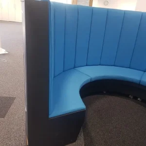 8-10 Seater Black-Blue Contrast Office High Back Meeting acoustic meeting booth Pod on castor - Image 5