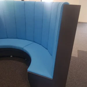 8-10 Seater Black-Blue Contrast Office High Back Meeting acoustic meeting booth Pod on castor - Image 6