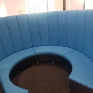 8-10 Seater Black-Blue Contrast Office High Back Meeting acoustic meeting booth Pod on castor - Image 7