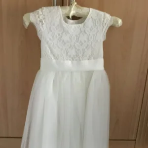 John Rocha Flowergirl dress, fur cape and matching shoes - Image 2