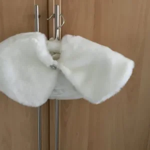 John Rocha Flowergirl dress, fur cape and matching shoes - Image 5