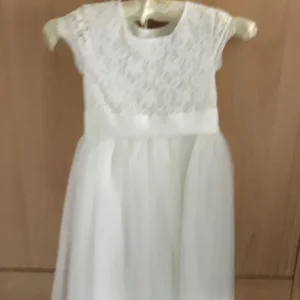 John Rocha Flowergirl dress, fur cape and matching shoes