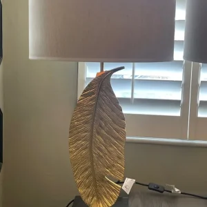 Stunning Set of Heathfield & Co Gold Leaf Metal Lamp - Image 3