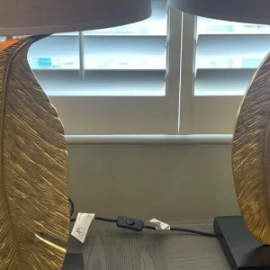 Stunning Set of Heathfield & Co Gold Leaf Metal Lamp - Image 5