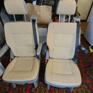 2x VW T5 T6 California Caravelle Multivan Swivel Sliding Seat beige middle row - Image 2