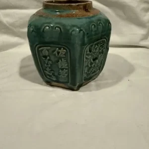 Antique Chinese Ming Style Blue Turquoise Glazed Ginger Jar