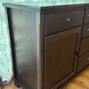 IKEA Markör large sideboard, with drawers & doors solid wood walnut colour, good condition - Image 2