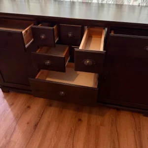 IKEA Markör large sideboard, with drawers & doors solid wood walnut colour, good condition - Image 3