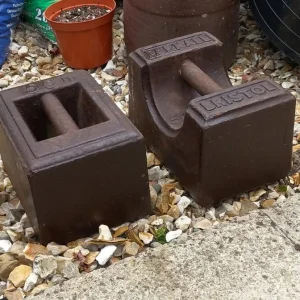 Vintage 56 lb Cast Iron Weights - Image 2