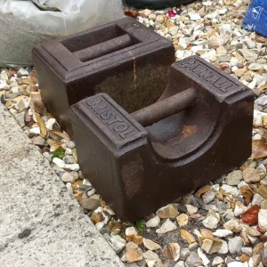 Vintage 56 lb Cast Iron Weights - Image 3