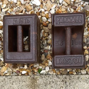 Vintage 56 lb Cast Iron Weights - Image 4