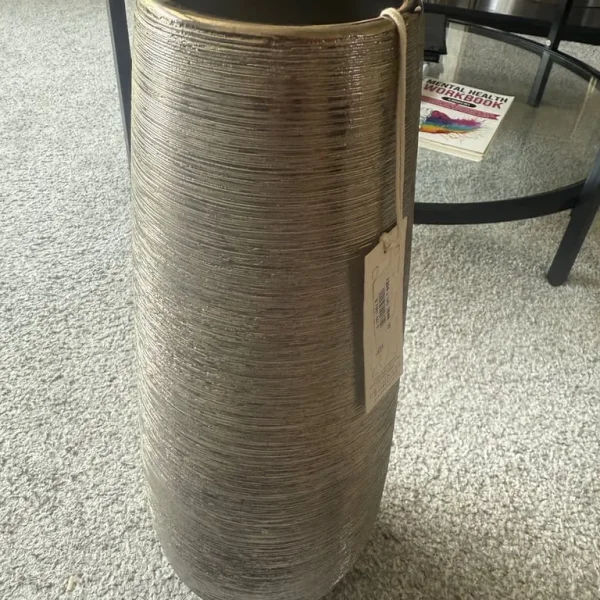Large silver ceramic vase