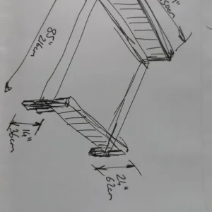 Dark mango wood bed + 2 side units - Image 5