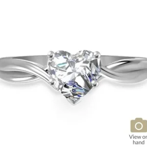18ct White gold heart diamond ring - Image 5