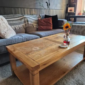 Solid oak coffee table