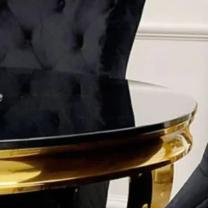 Brand new Louis black and gold dining table with four matching chairs.. can deliver - Image 4